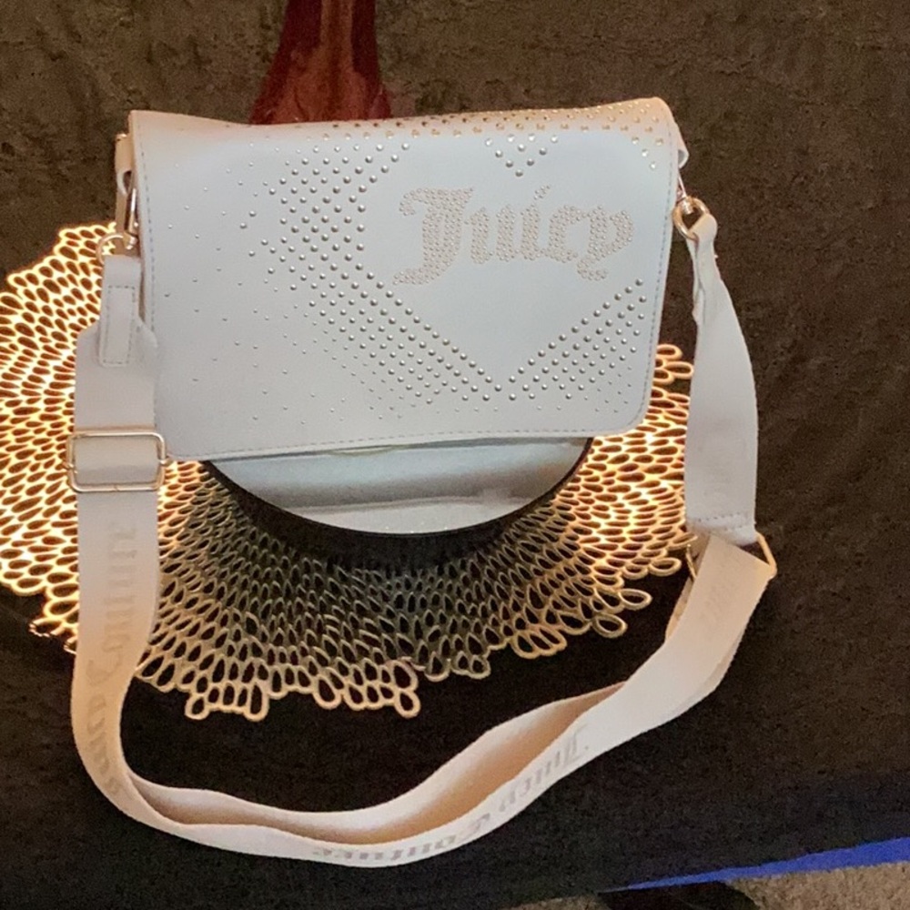 Juicy Couture White Rhinestone Bag and charm - Picture 2 of 3